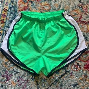 Green & white Nike shorts